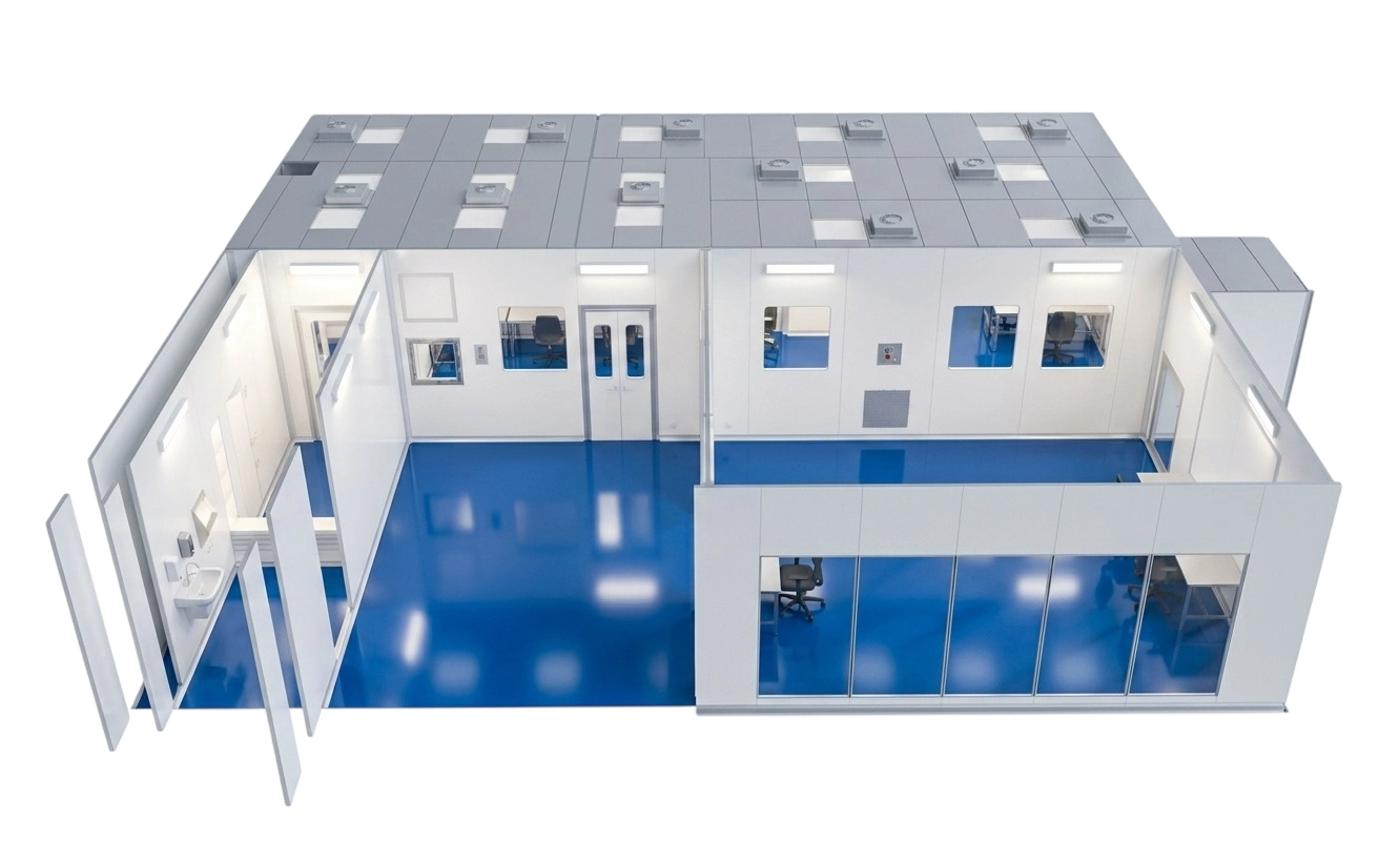 FC ENERGIE — Coupe isométrique d'une salle blanche modulaire